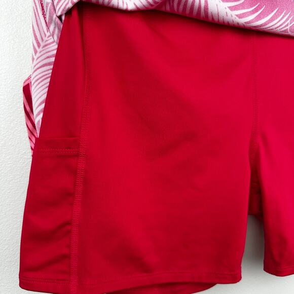 Tommy Bahama Skort Flounce Tropical Leaf Pattern Pink Med Tennis Pickleball Golf - Picture 5 of 8